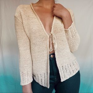 Vintage Tie Front Sweater
